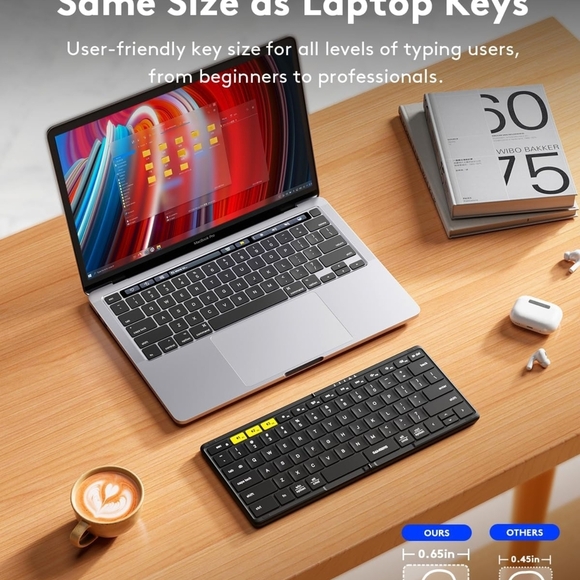 Portable Black Bluetooth Keyboard - Picture 4 of 11
